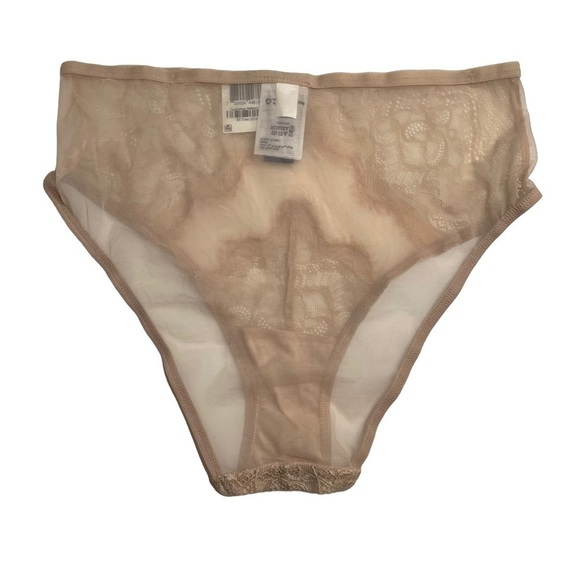 INC Intimates Underwire Lace Bra & Lace Trim Mesh Brief Underwear Almond Latte S - Picture 11 of 14